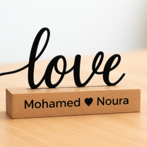 مجسم Love خشبي مخصص بالأسماء – هدية رومانسية خشب طبيعي من فنار شوب